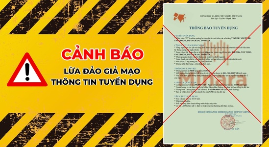 Cảnh giác hành vi giả mạo Minara lừa đảo tuyển dụng việc làm online